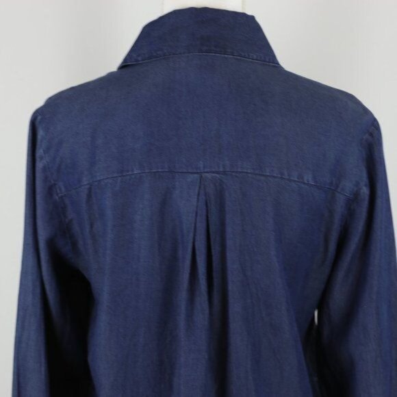 Soft Surroundings Women's Women's XS Blue Chambray Long Sleeve Button Up Shirt - Picture 4 of 7